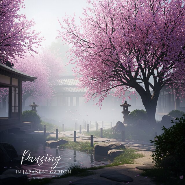 Pausing in Japanese Garden