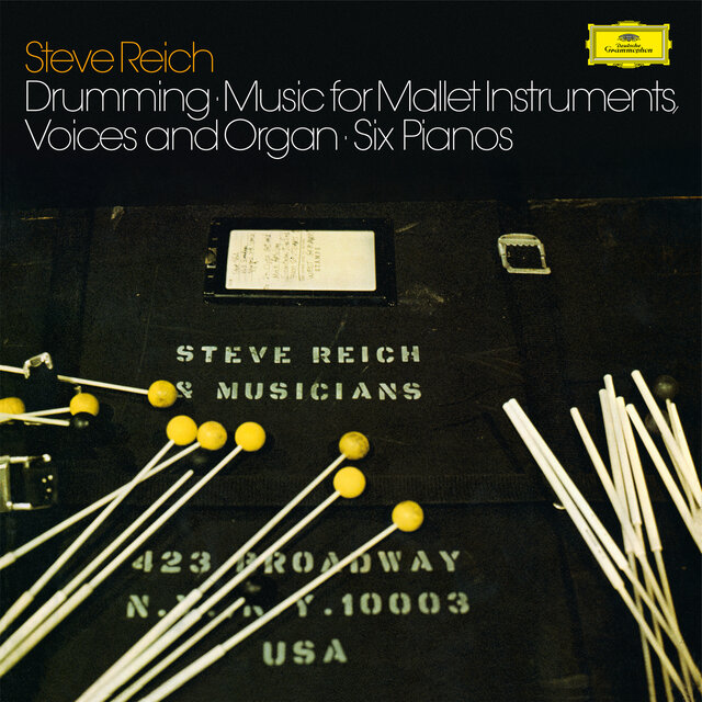 Cover art for album Reich: Drumming; Music For Mallet Instruments, Voices and Organ; Six Pianos by Steve Reich