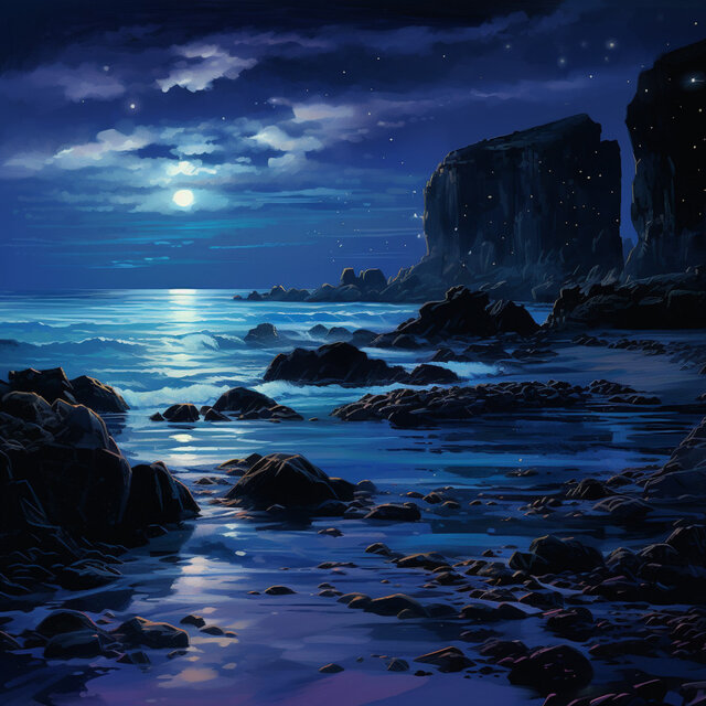 Laguna A La Luz De La Luna: El Piano Nada En El Mar De La Serenidad