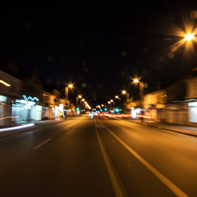 A night of blurred lights