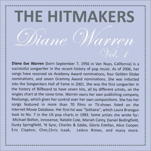 Hits of Diane Warren, Vol. 1