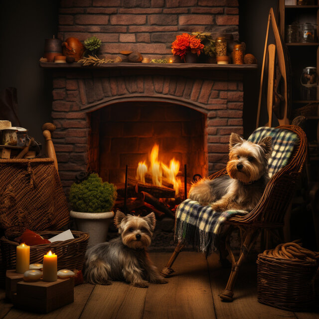 Fireside Canine Harmony: Symphony of Dog Bonding