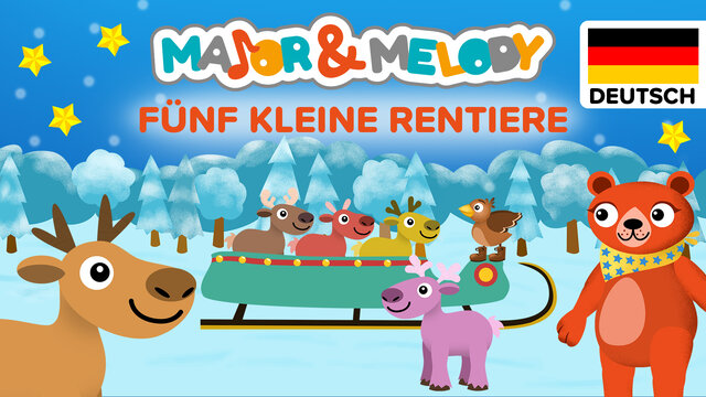 Fünf kleine Rentiere (Christmas songs for kids - German)