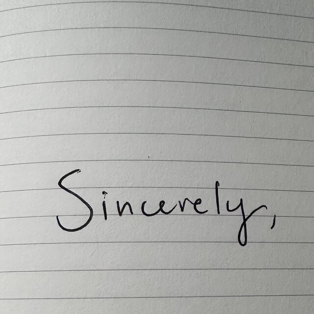 Sincerely