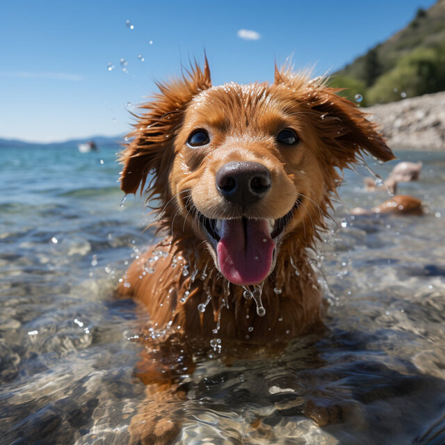 Música Combinada Con Océano: Serenidad Canina Junto Al Mar