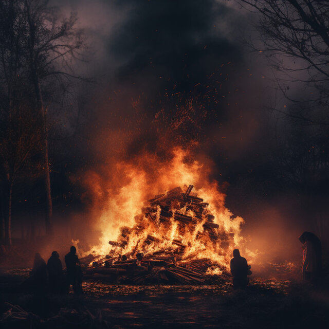 Nature's Bonfire: Symphony of Sparks