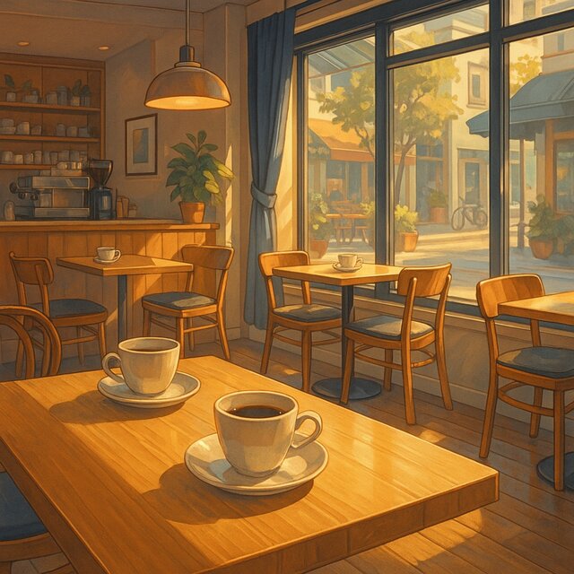 Afternoon in a Stylish Cafe