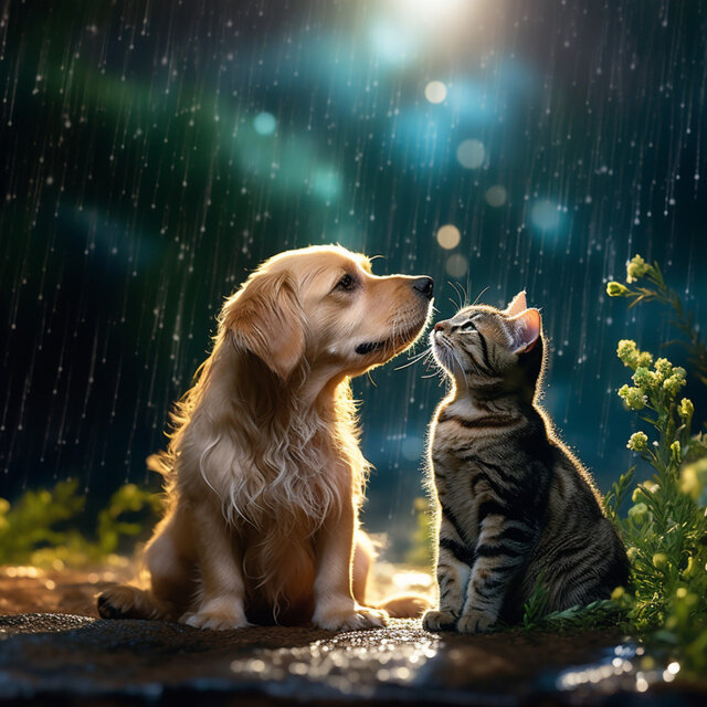 Rain Serenity: Pets Calming Echoes