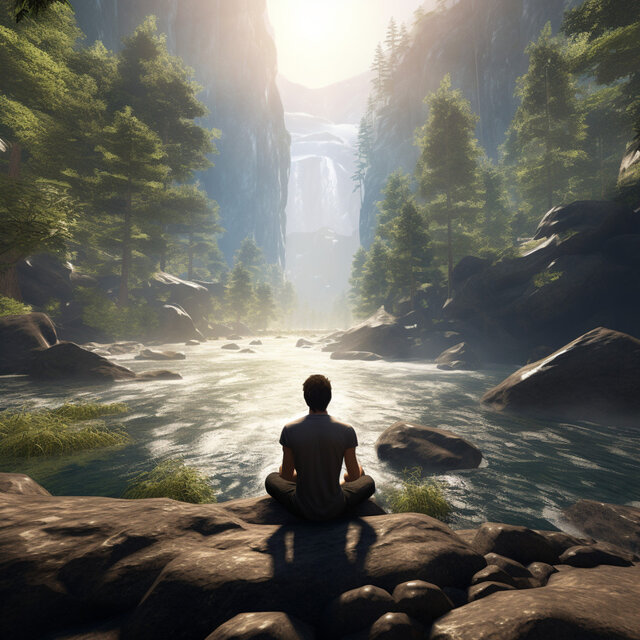 Meditation Waters: Mindful Echoes Calm