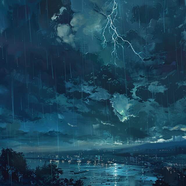Restful Binaural Rain with Gentle Thunder