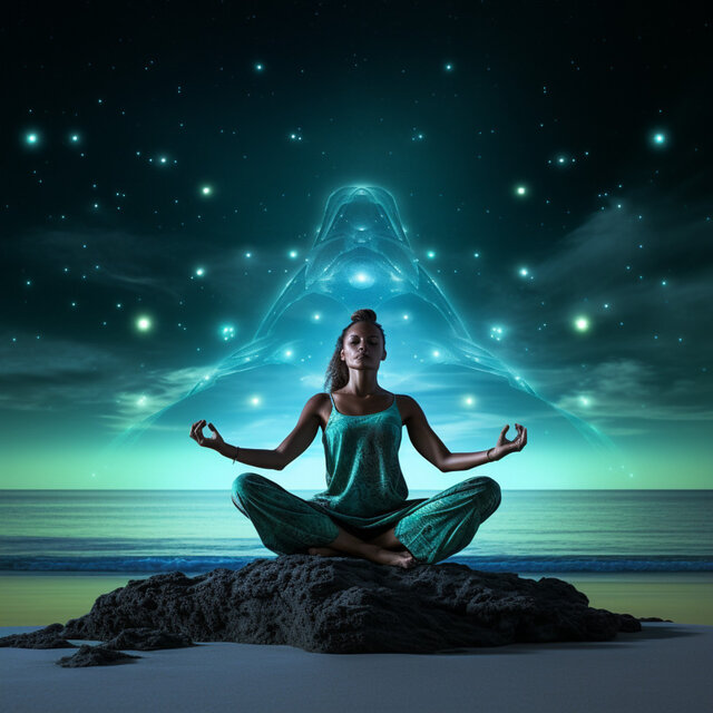 Calm Yoga Harmony: Melodies with Thunder's Presence