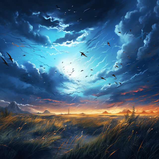 Grasslands in Breeze: Windy Afternoons