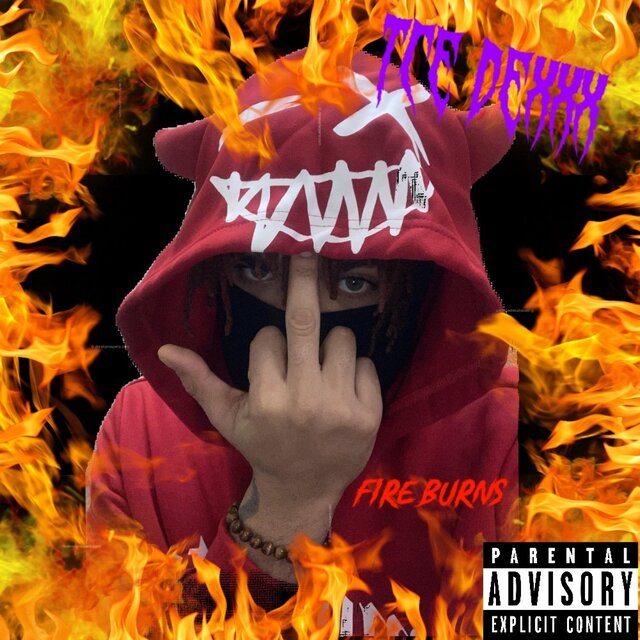 Fire burns