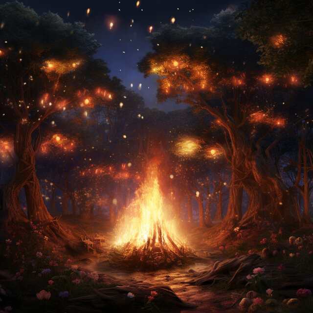 Sleep in Fire's Glow: Calming Flames