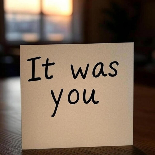 It was you
