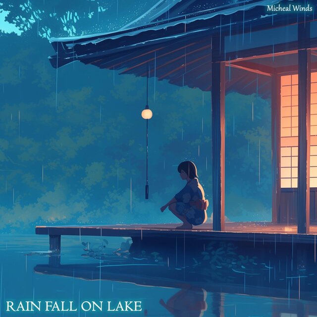 Rain Falls on Lake